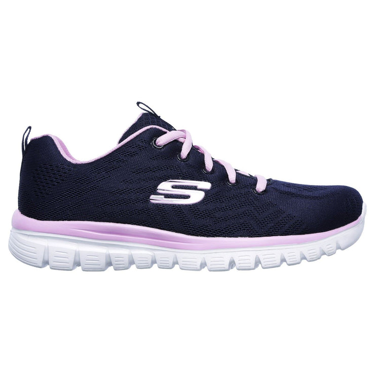 Skechers 12615 Graceful Get Connected Trainers Navy Pink-3