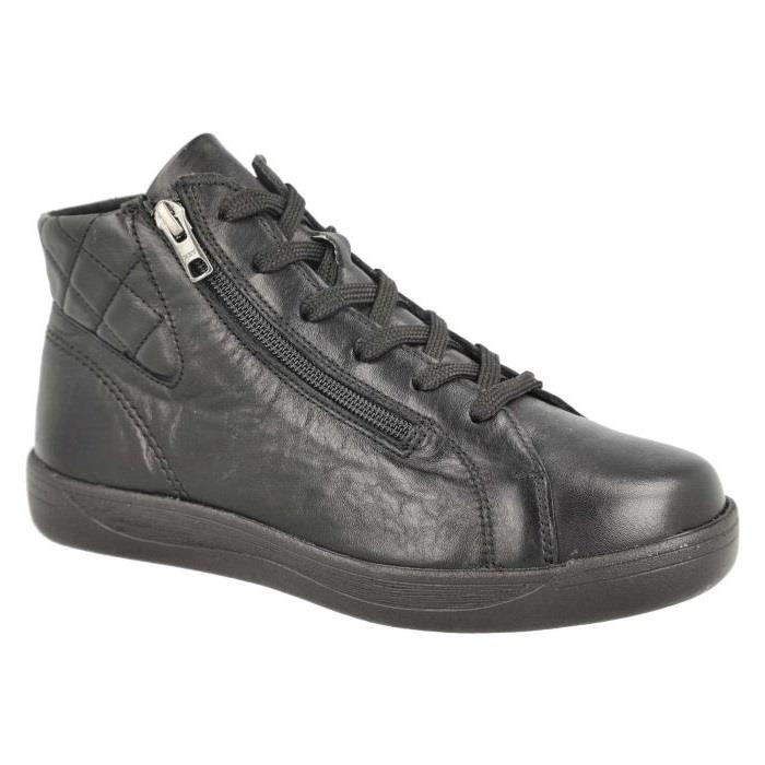 Women's Wide Fit DB Levisham Boots in Black Leather - Image 3
