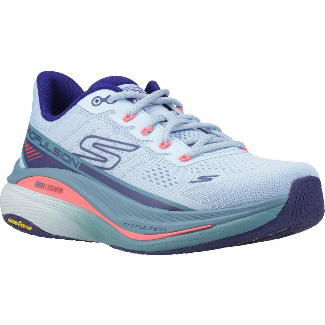Women's Wide Fit Skechers 128901 Performance Max Cushioning Propulsion Trainers in Black/Purple - Image 7
