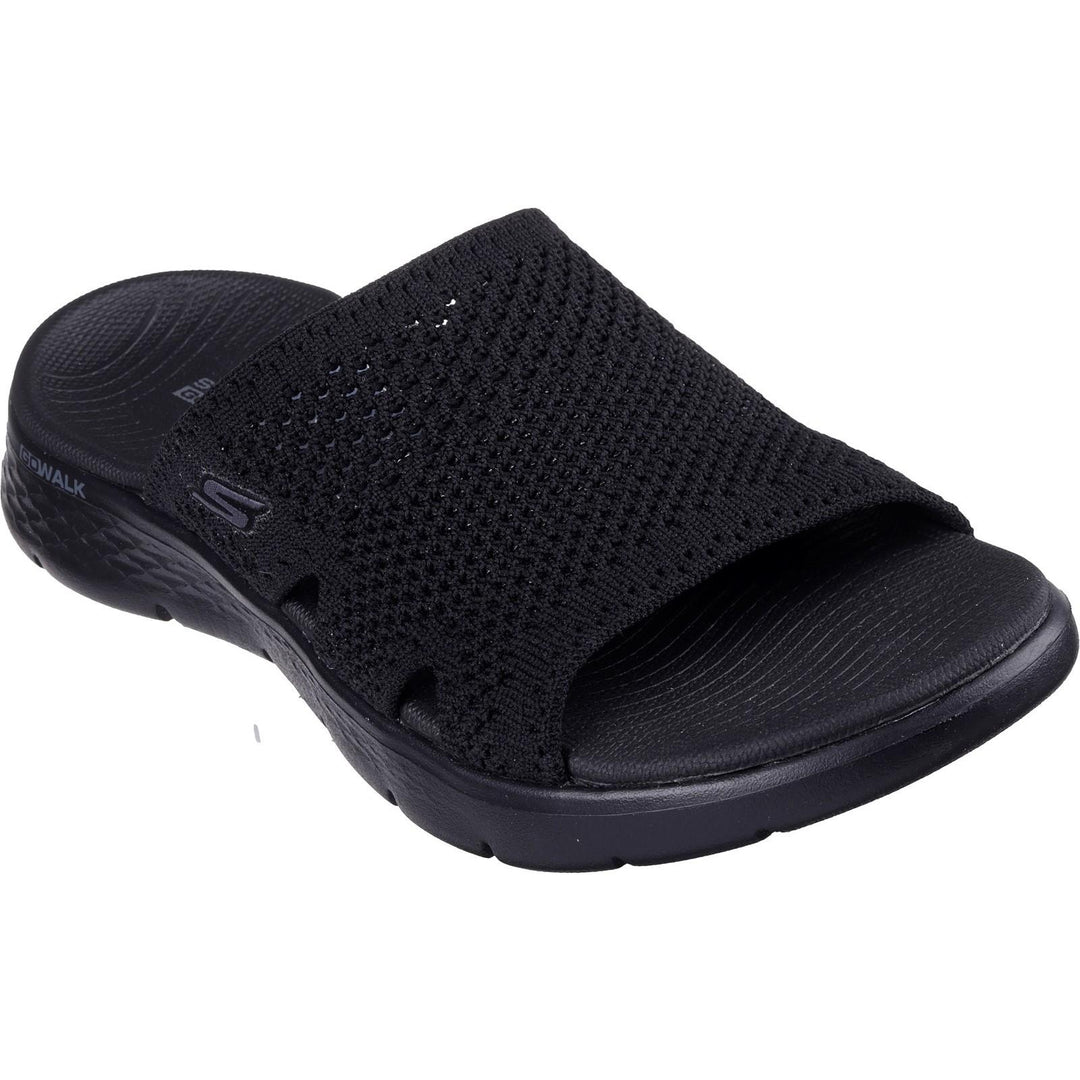 Women's Wide Fit Skechers 141425 Go Walk Flex Elation Sandals in Black - Image 3