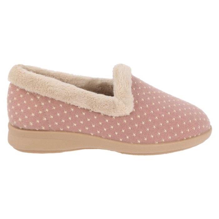 Women's Wide Fit DB Clover Slippers in Rose Star Stitched / Textile - Image 1