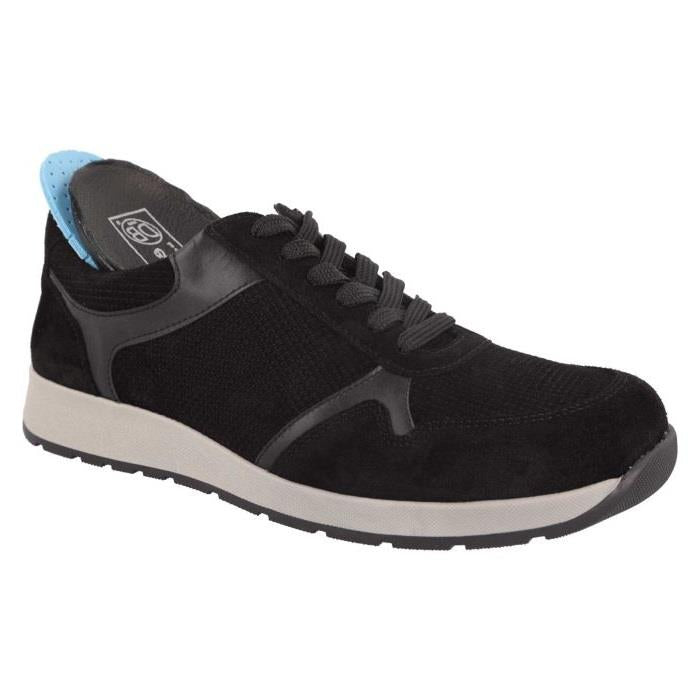 Men's Wide Fit DB Hector Trainers in Black Suede - Image 1