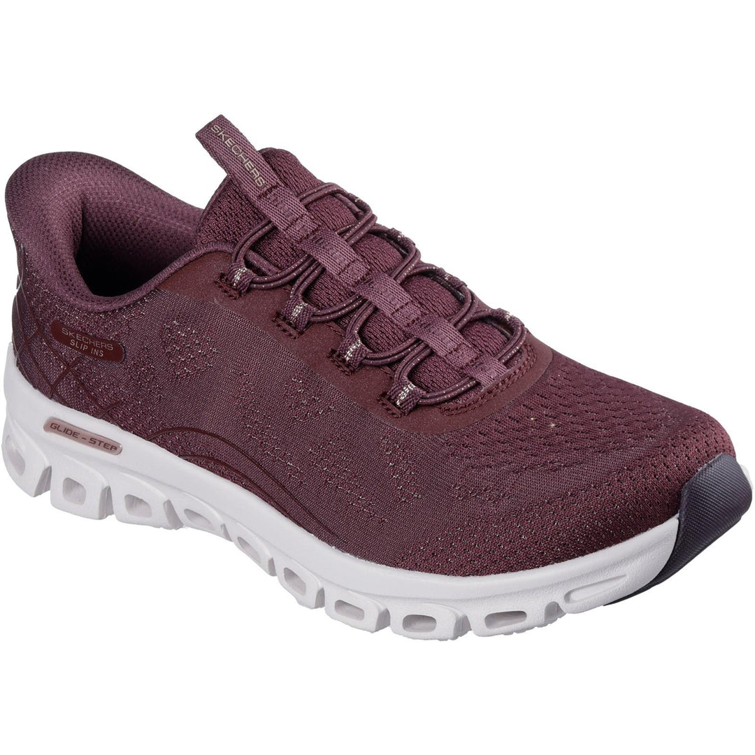 Women's Wide Fit Skechers 104750 Slip-ins Glide Step Elevate Amaze Trainers in Burgundy - Image 3