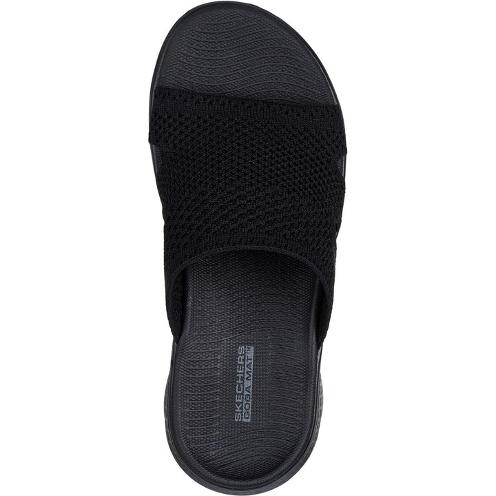 Women's Wide Fit Skechers 141425 Go Walk Flex Elation Sandals in Black - Image 1