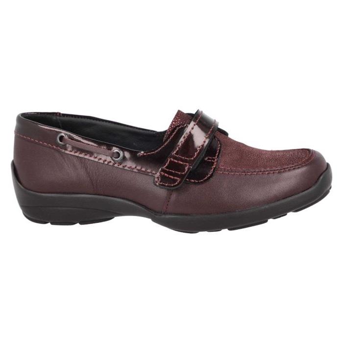 Women's Wide Fit DB Fiddle Shoes in Black Leather / Patent / Spot - Image 11