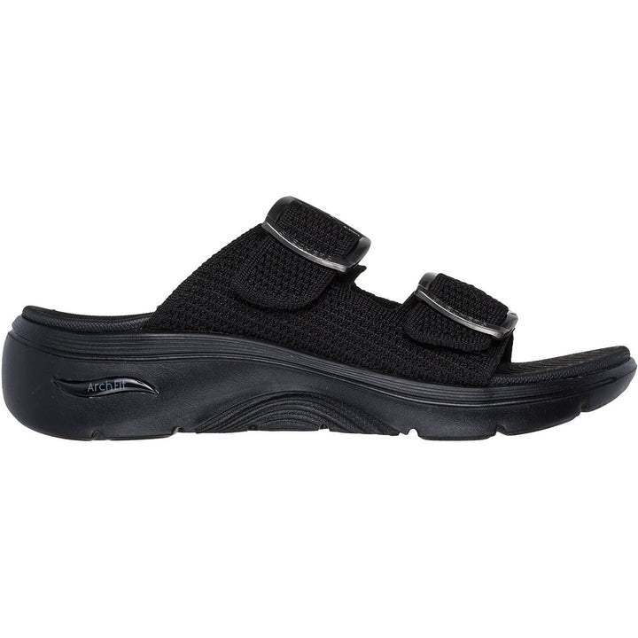 Women's Wide Fit Skechers Go Walk Arch Fit 2.0 Destined Sandals in Black - Image 1