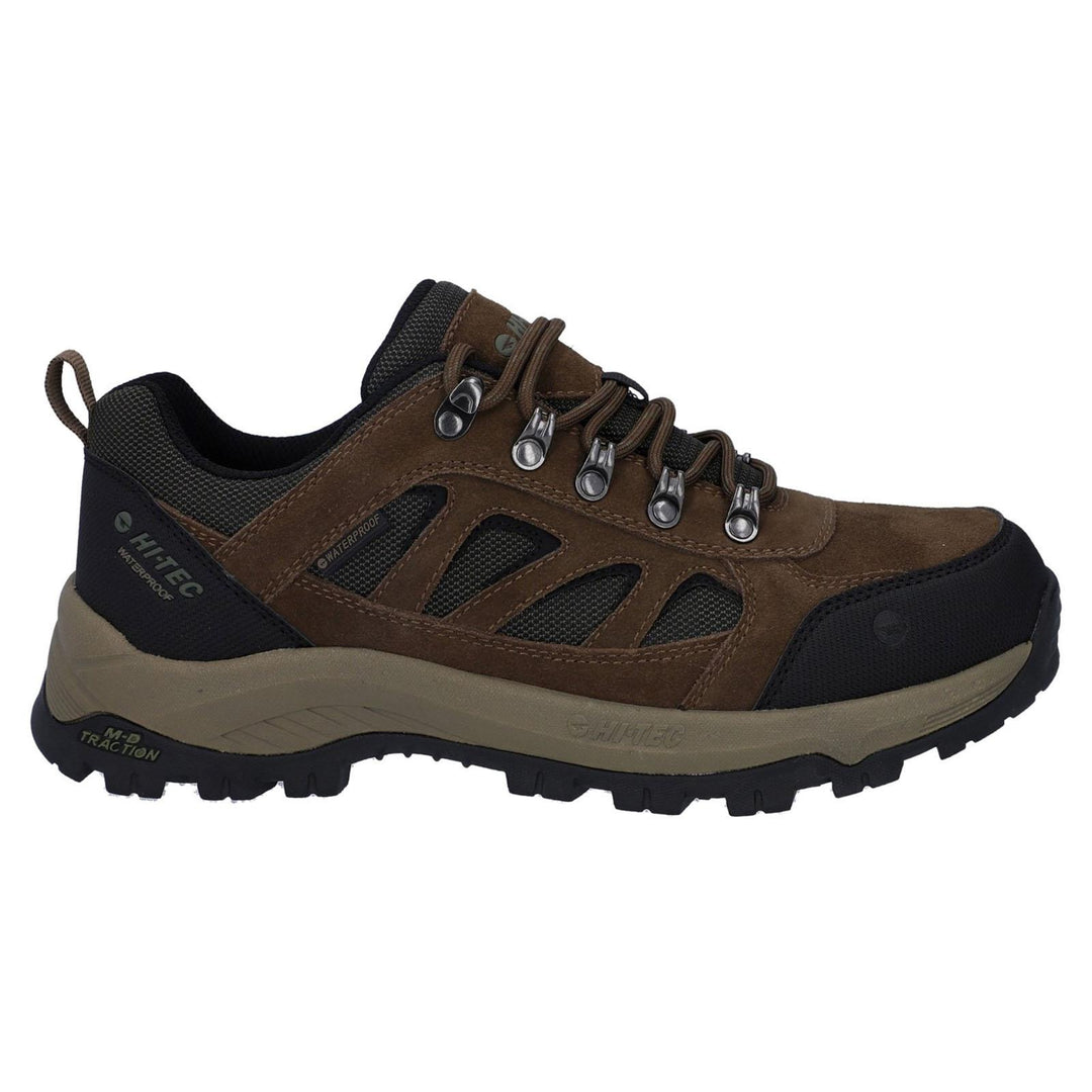 Men's Wide Fit Hi-tec Bandera Expedition Low Hiker Waterproof Trainers in Smokey Brown/Khaki - Image 2