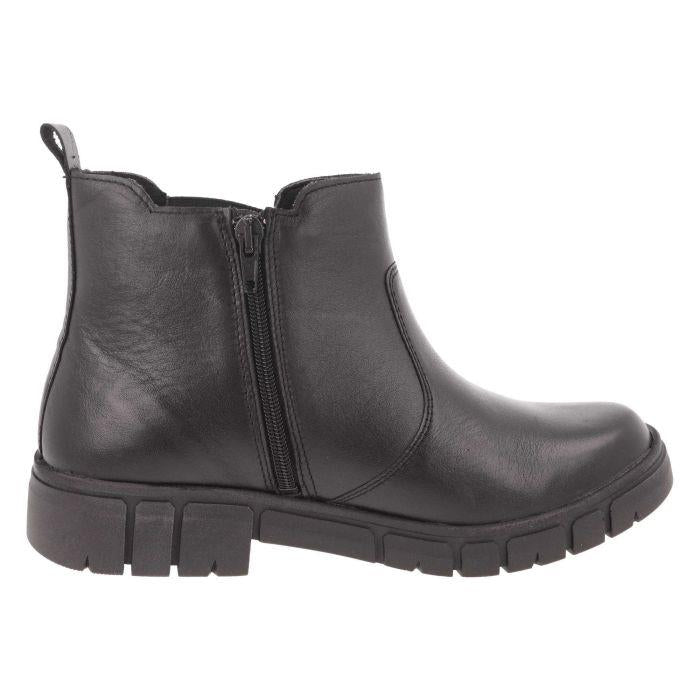 Women's Wide Fit DB Ella Boots in Black Leather - Image 3