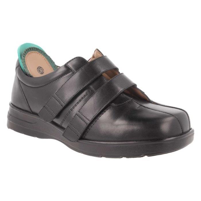 Men's Wide Fit DB Conrad Shoes in Black Leather - Image 1