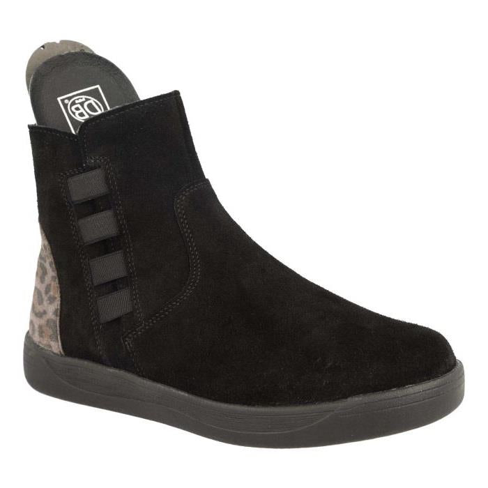 Women's Wide Fit DB Delphine Boots in Black Leather - Image 11
