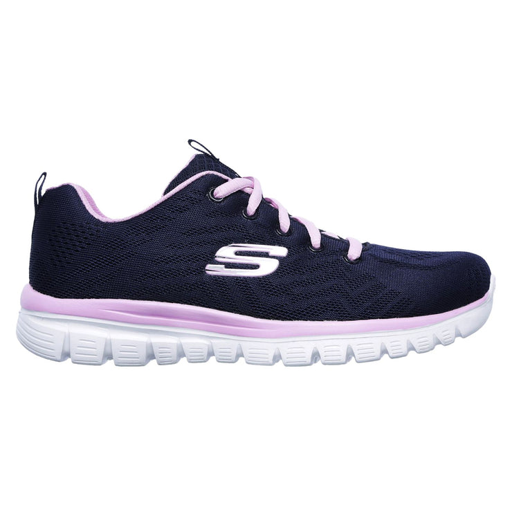 Skechers 12615 Graceful Get Connected Trainers Navy Pink-1