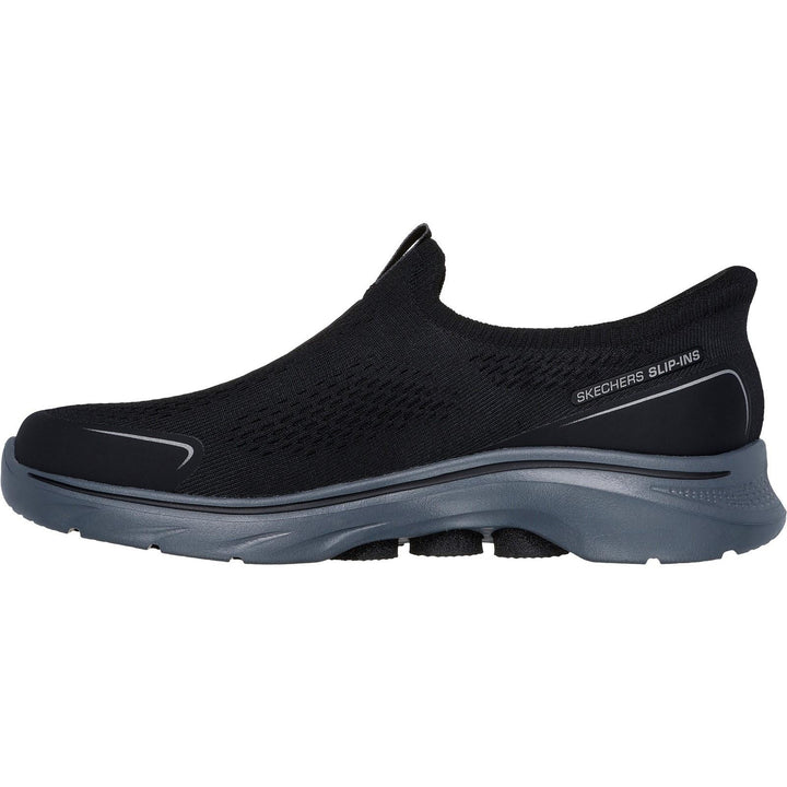 Men's Wide Fit Skechers 216553 Slip-ins Go Walk 7 Easy On Evolution Trainers in Black/Charcoal - Image 1