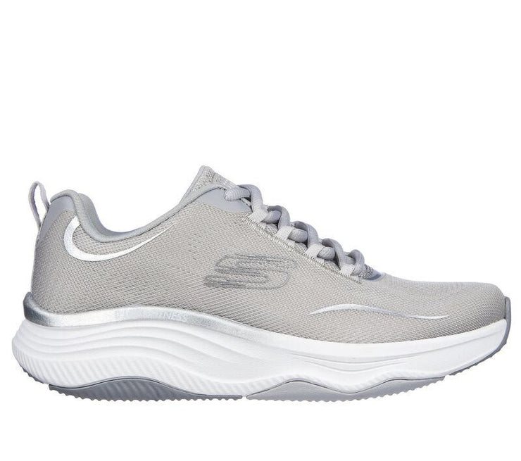 Women's Wide Fit Skechers 149837 D'lux Fitness Pure Glam Trainers
