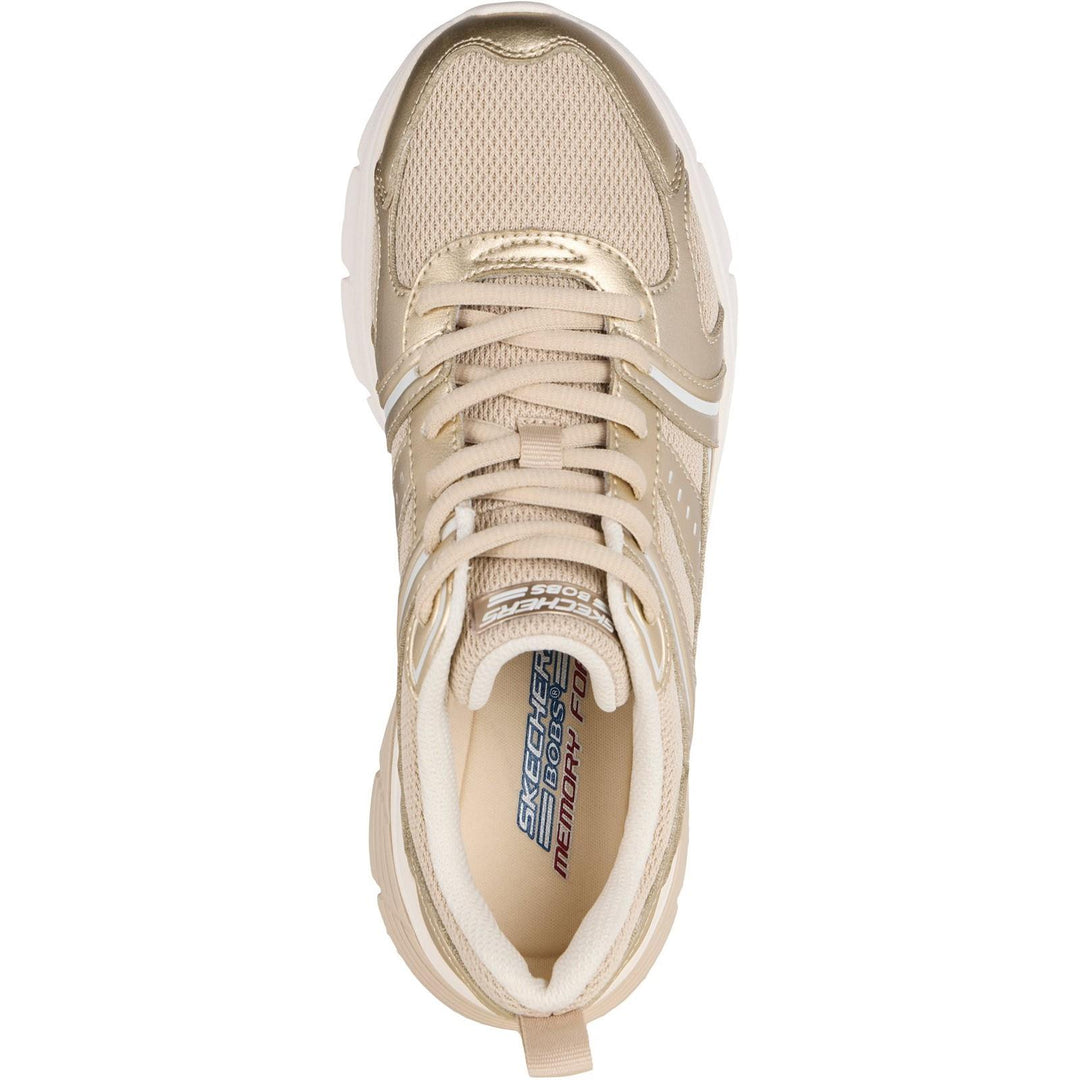 Women's Wide Fit Skechers 117770 Bobs Vamos Trainers in Gold - Image 5