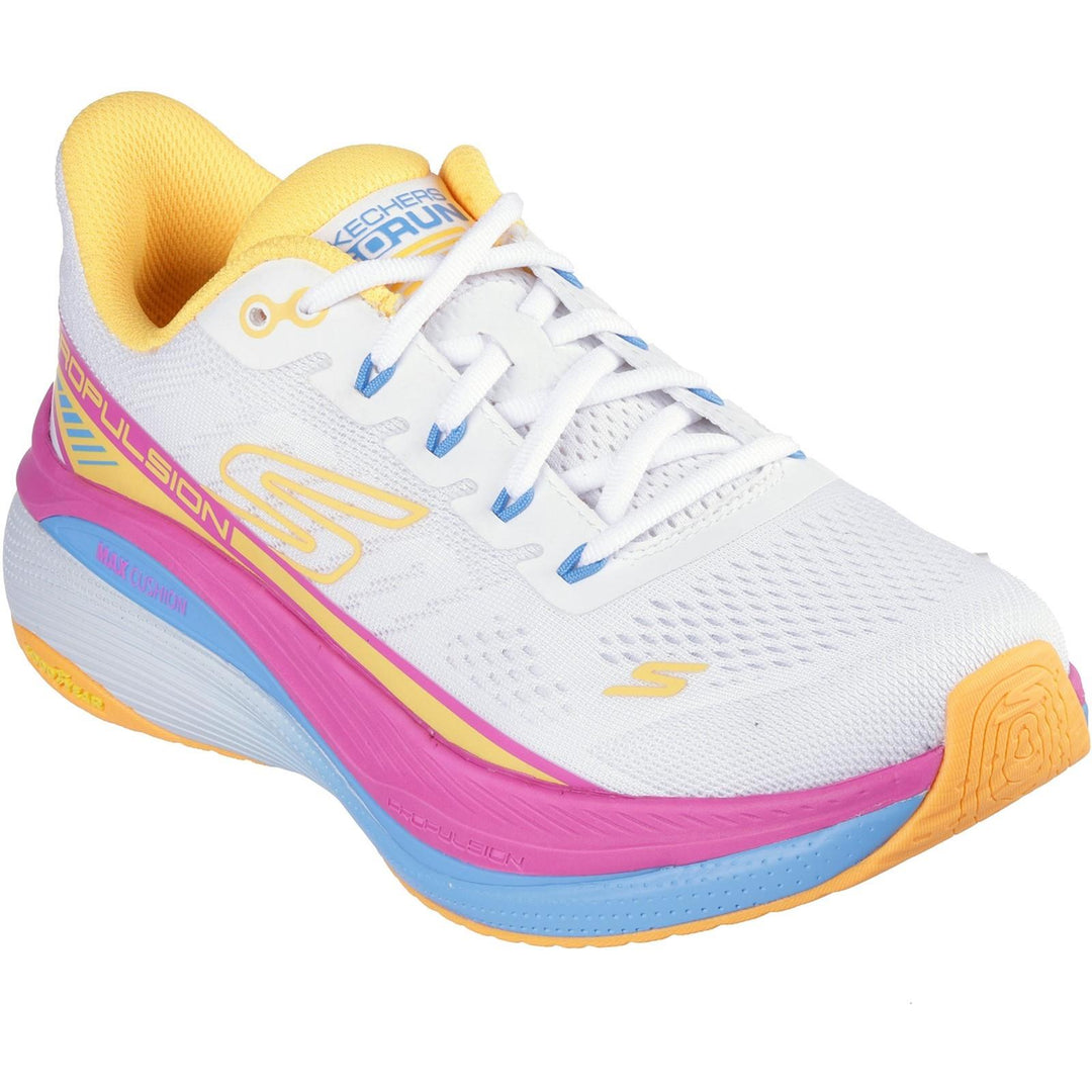 Women's Wide Fit Skechers 128901 Performance Max Cushioning Propulsion Trainers in Black/Purple - Image 11