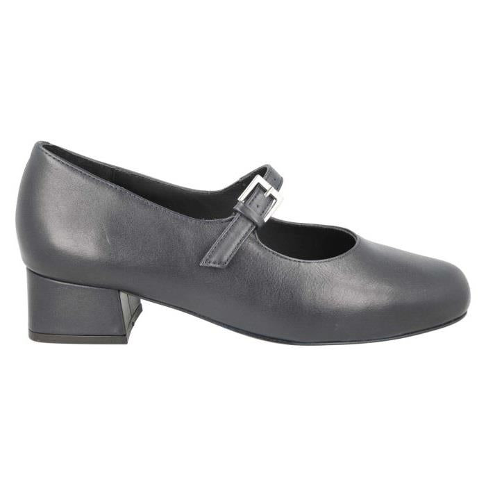 Women's Wide Fit DB Sirius Court Shoes in Black Leather - Image 1