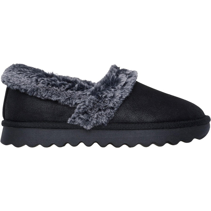 Women's Wide Fit Skechers 169027 Cozy Up Slippers in Black - Image 1