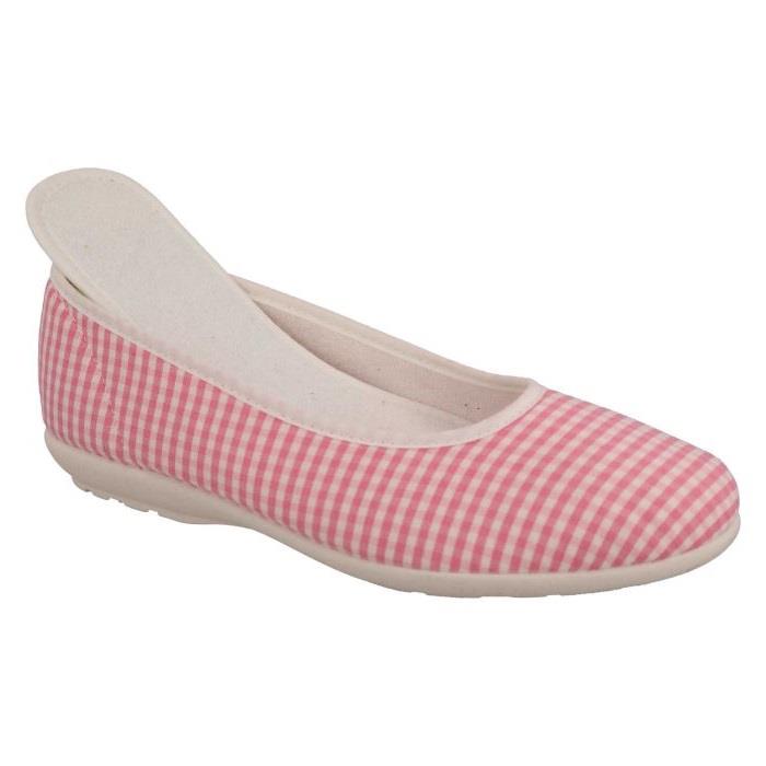Women's Wide Fit DB Anenome Canvas Pumps in Blue Gingham Canvas - Image 1