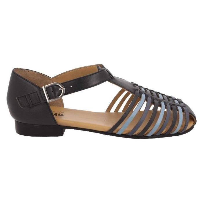 Women's Wide Fit DB Bella Sandals in Black Leather - Image 1
