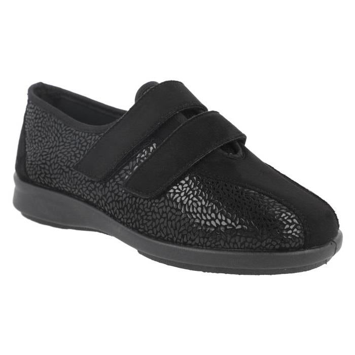 Women's Wide Fit DB Moon Wide Fit Shoes in Black Stretch - Image 1