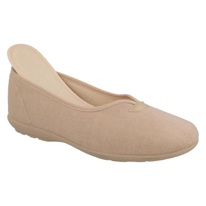 Women's Wide Fit DB Isobelle Canvas Shoes in Beige Canvas - Image 11