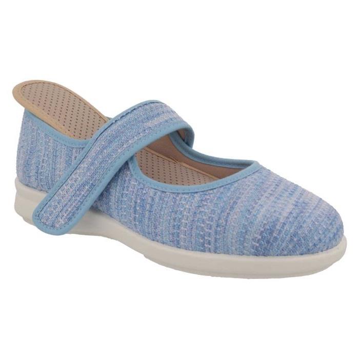 Women's Wide Fit DB Paloma Canvas Shoes in Blue / Multi Stretch - Image 5