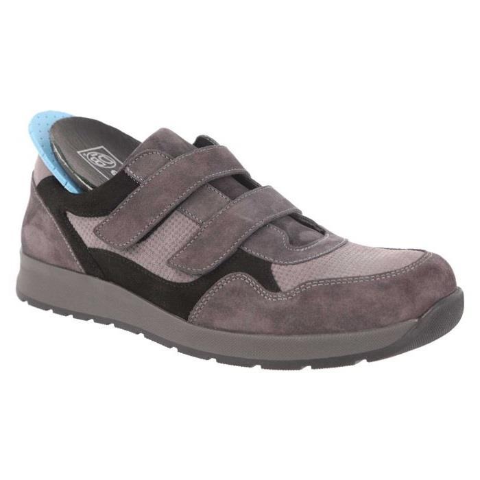 Men's Wide Fit DB Edmund Trainers in Black / Grey Suede - Image 1
