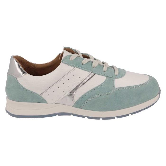 Women's Wide Fit DB Miriam Trainers in Blue Suede / White Leather - Image 1