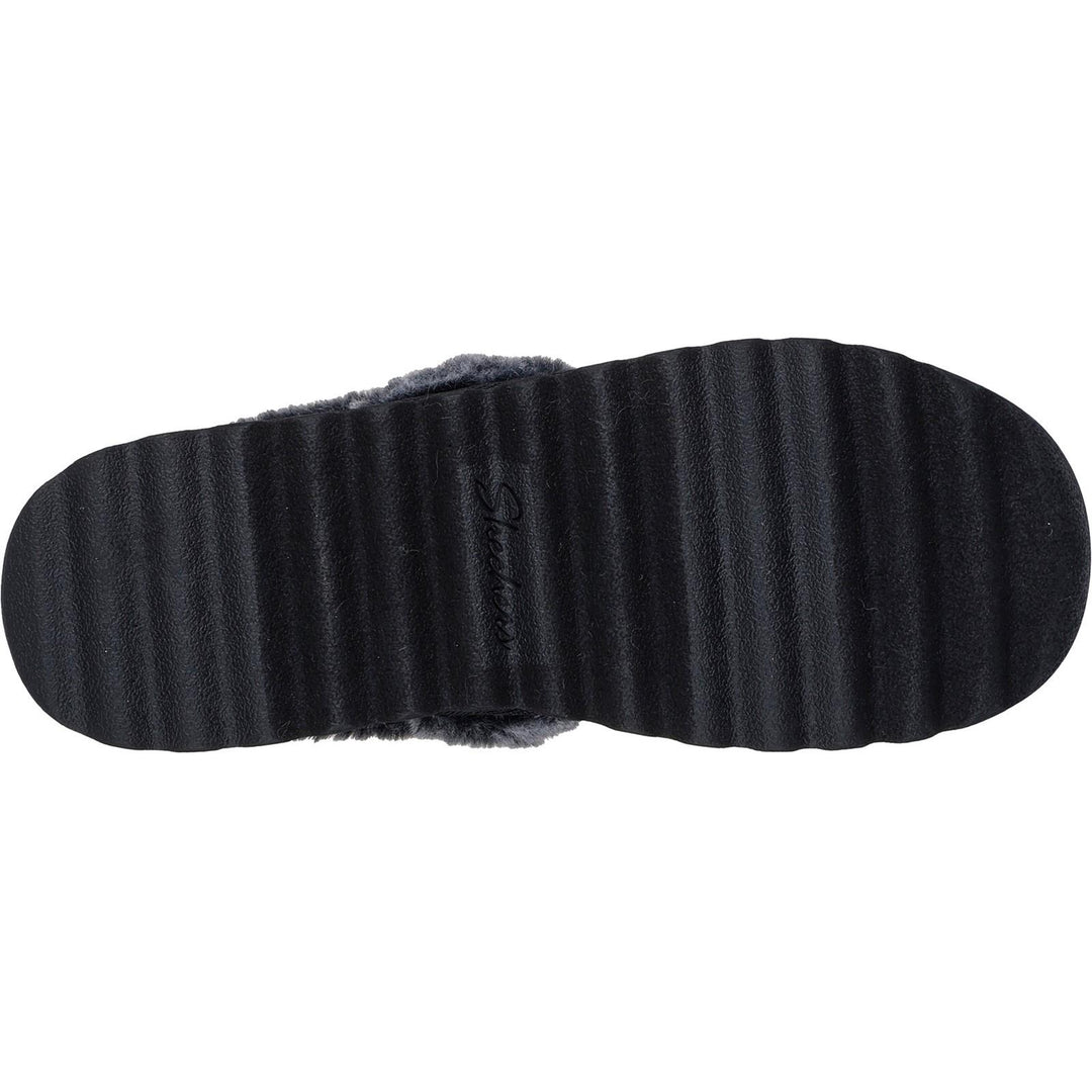 Women's Wide Fit Skechers 169027 Cozy Up Slippers in Black - Image 12