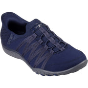 Women's Wide Fit Skechers 100593 Breathe Easy Roll With Me Trainers - Navy