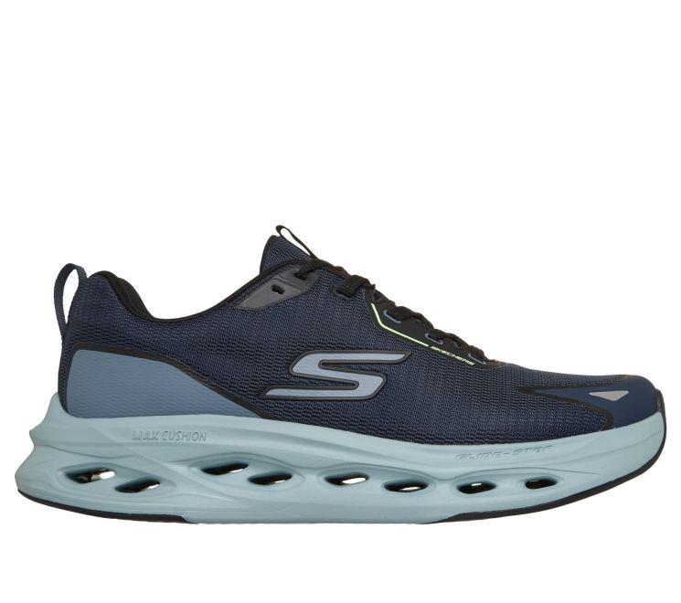 Men's Wide Fit Skechers 220417 Max Cushioning Glide Step Tukker Trainers in Navy/Blue - Image 2