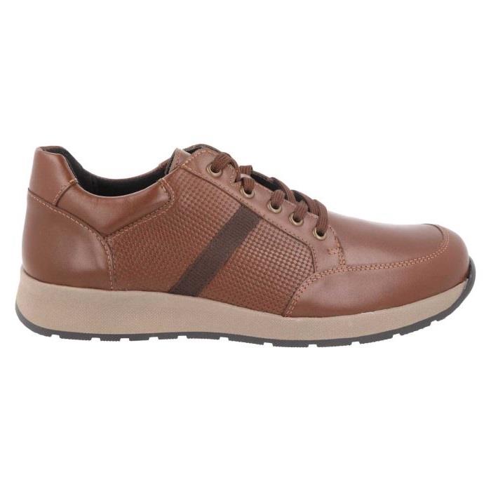 Men's Wide Fit DB Jerome Trainers in Black Leather - Image 7