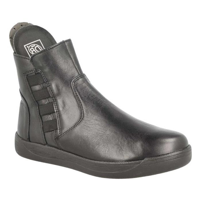 Women's Wide Fit DB Delphine Boots in Black Leather - Image 1