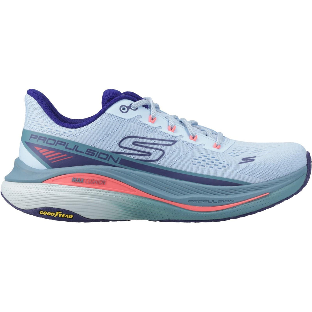 Women's Wide Fit Skechers 128901 Performance Max Cushioning Propulsion Trainers in Black/Purple - Image 6