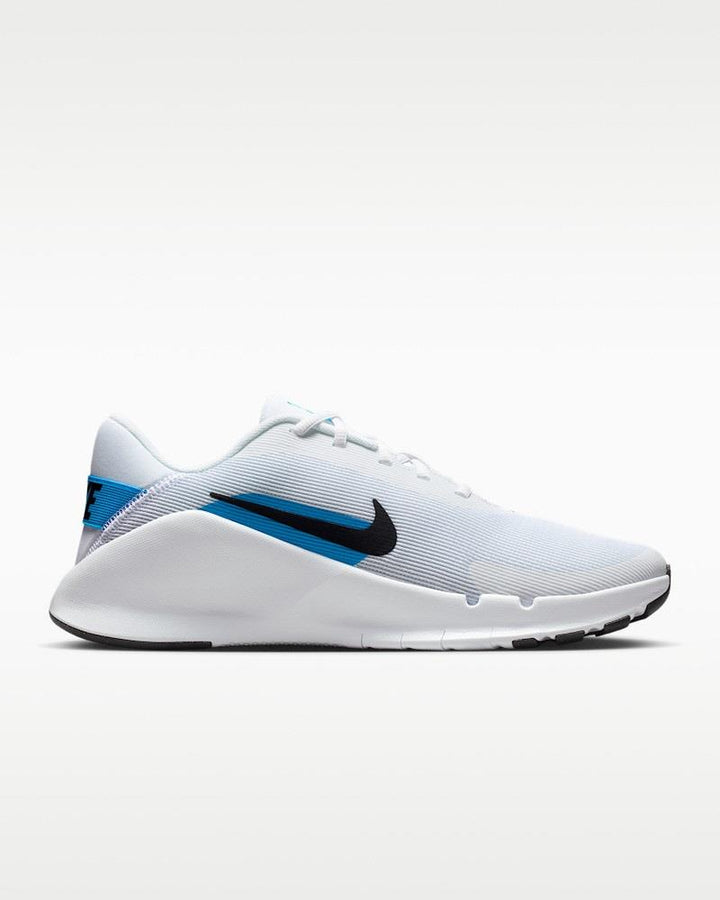 Men's Wide Fit Nike Flex HV9977-101 Running Trainers in White/Black Blue - Image 1