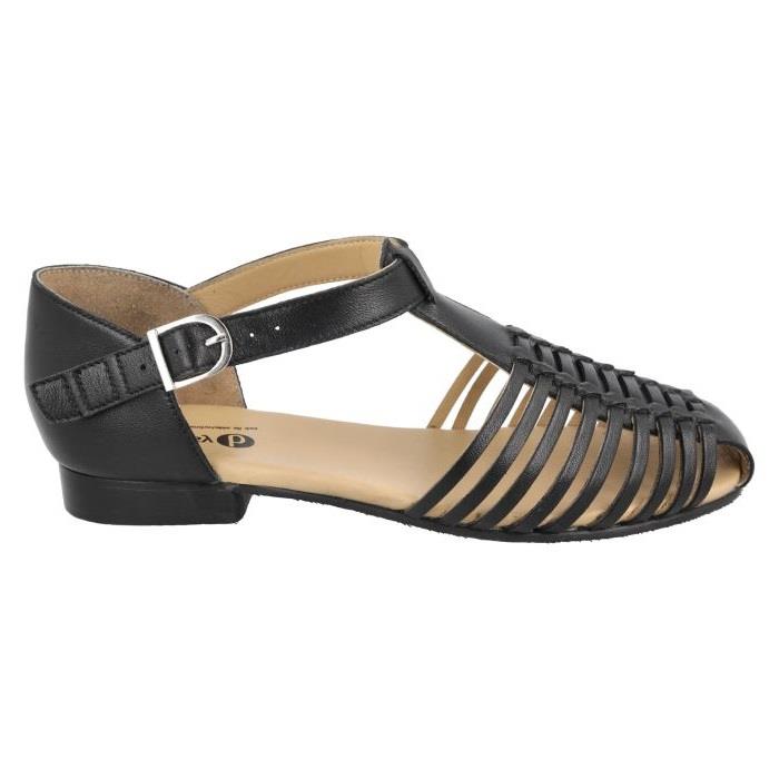 Women's Wide Fit DB Bella Sandals in Black Leather - Image 2