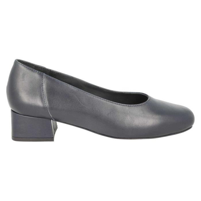 Women's Wide Fit DB Hyperion Heel Court Shoes in Black Leather - Image 1