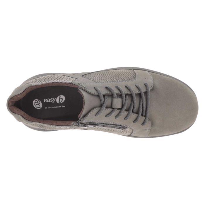Men's Wide Fit DB Samuel Zip/Lace Up Trainers in Black Leather / Black Mesh - Image 13