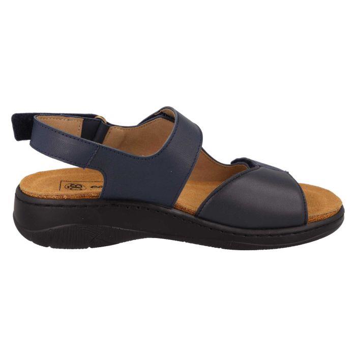 Women's Wide Fit DB Mallow Sandals in Navy Leather - Image 4