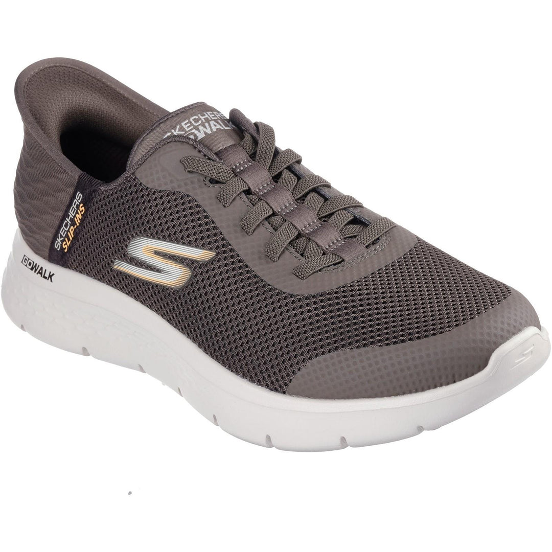 Men's Wide Fit Skechers 216324 Slip-ins Go Walk Flex Hands Up Trainers in Brown - Image 6
