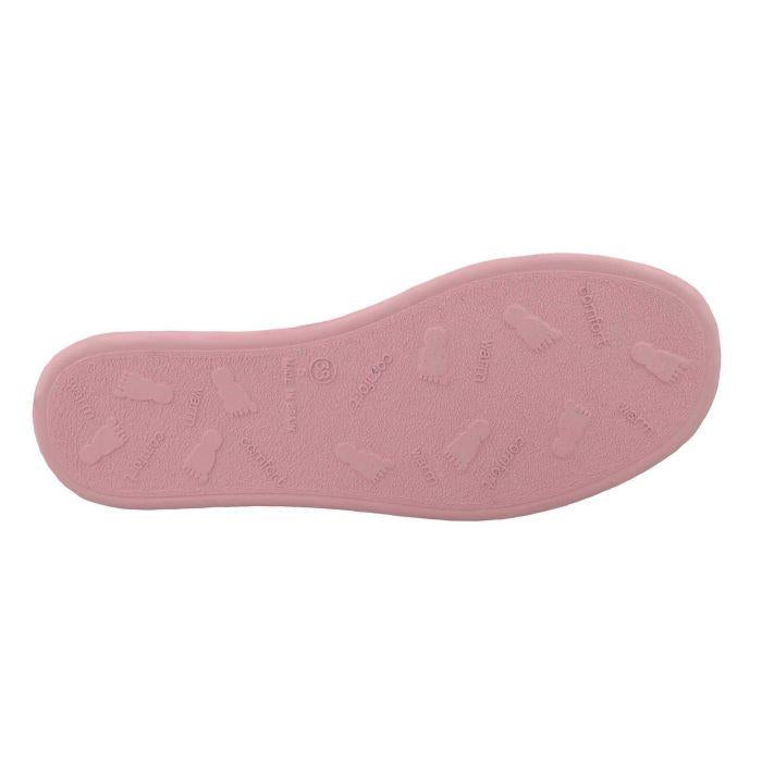 Women's Wide Fit DB Gill Buckle Mule Slippers in Pink Fleece - Image 1