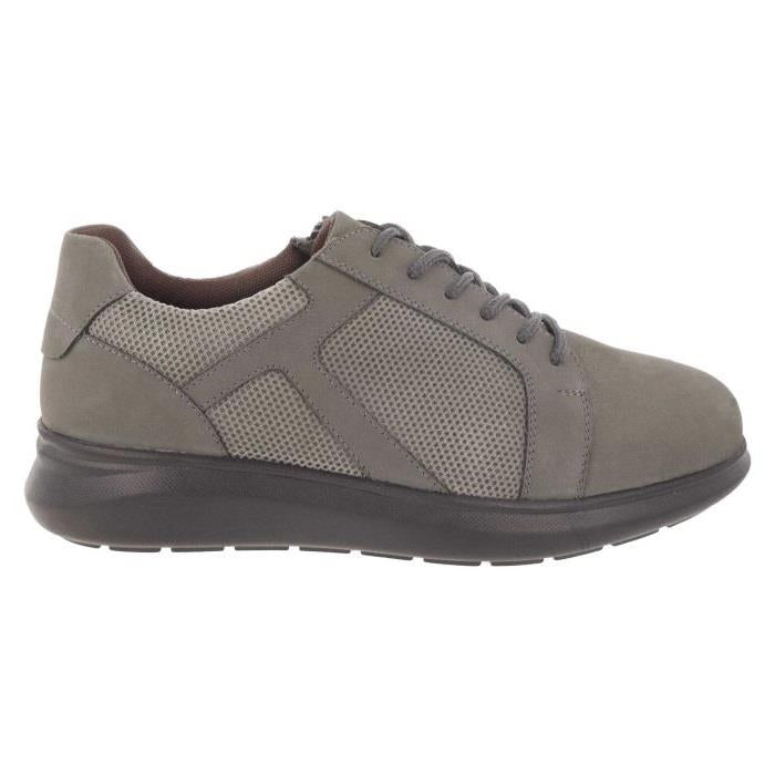 Men's Wide Fit DB Samuel Zip/Lace Up Trainers in Black Leather / Black Mesh - Image 1