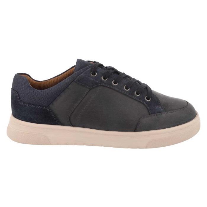 Men's Wide Fit DB Albie Shoes in Navy Leather / Navy Suede - Image 2