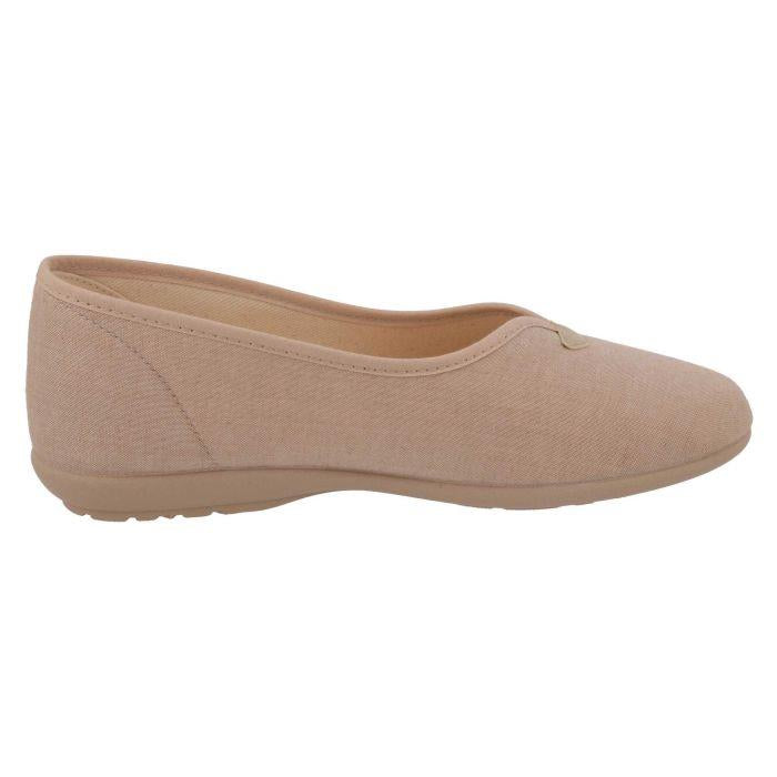 Women's Wide Fit DB Isobelle Canvas Shoes in Beige Canvas - Image 1