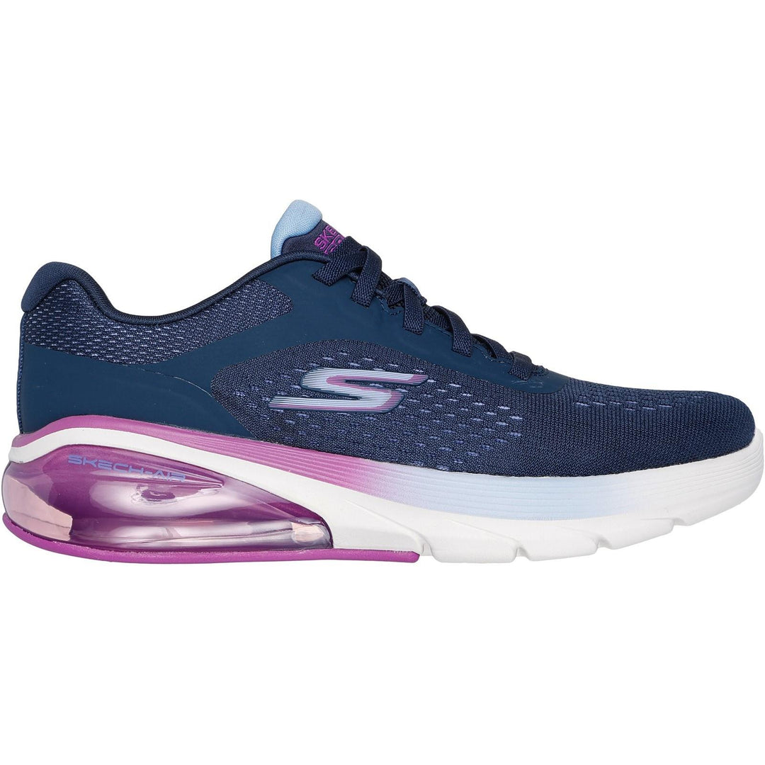 Women's Wide Fit Skechers 124375 Go Walk Air 3.0 Trainers in Navy/Purple - Image 2