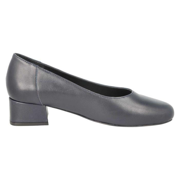 Women's Wide Fit DB Hyperion Heel Court Shoes in Black Leather - Image 1
