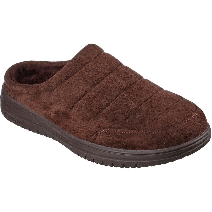 Men's Relaxed Fit Skechers 204636 Murette Garvanza Slippers in Chocolate - Image 1