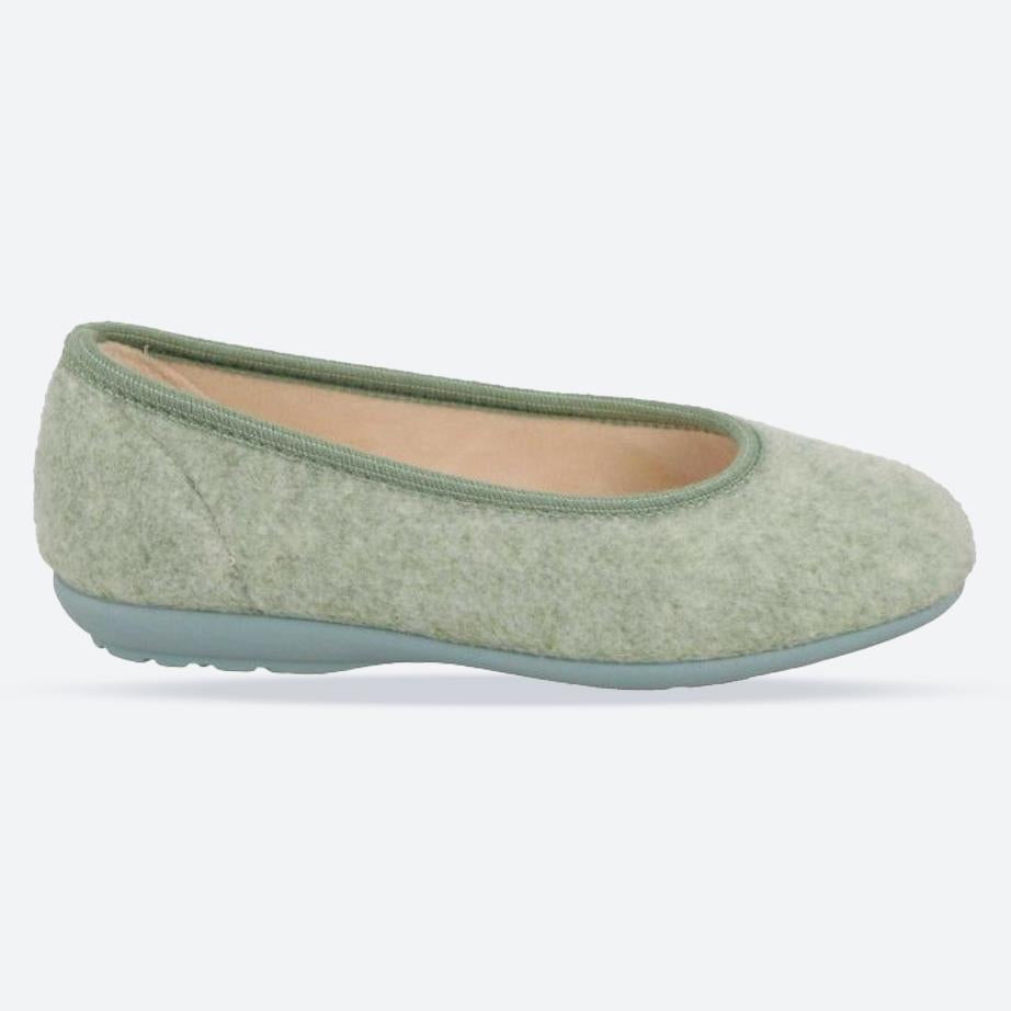 Women's Wide Fit DB Luella Pump Slippers in Mint Green Felt - Image 1
