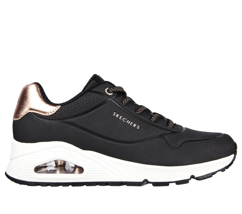 Women's Wide Fit Skechers Uno 155196 Shimmer Away Trainers