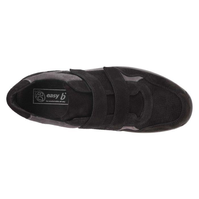 Men's Wide Fit DB Edmund Trainers in Black / Grey Suede - Image 1